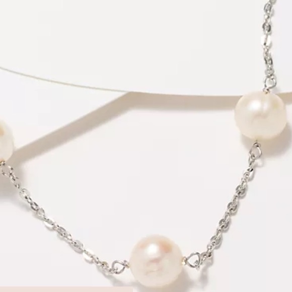 Honora White Cultured Pearl Station Necklace - Picture 5 of 5
